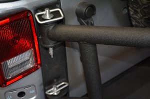 Jeep Wrangler Spare Tire Carrier - DV8 Offroad - Body Mount Tire Carrier - Textured Black - `07-`18 Jeep Wrangler Spare Tire Carrier - DV8 Offroad - Body Mount Tire Carrier - Textured Black - `07-`18